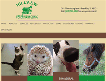 Tablet Screenshot of hillviewvets.com